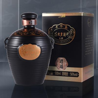 丰华春.逍遥老酒汗.500ml黑金坛56°